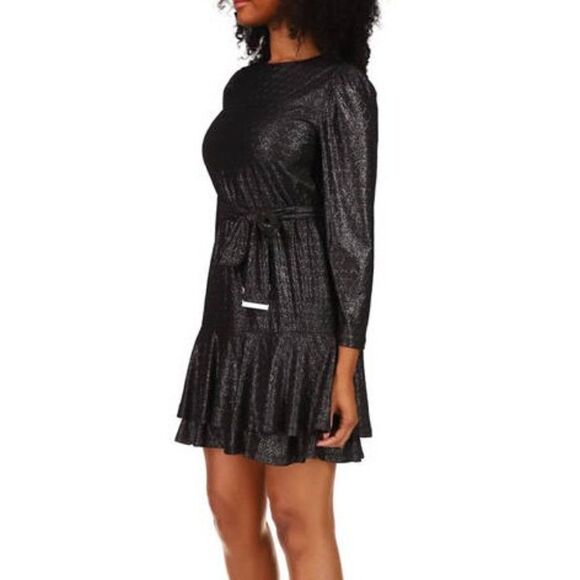 MICHAEL Michael Kors Metallic Ruffled Dress, Sz Med & Large, NWT - Picture 2 of 5